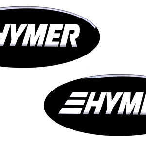 Set van 2 stuks. Hymer Camper-logo hars koepelvormige stickers stickers ovaal