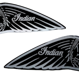 Set di 2 pezzi adesivi in silicone con cupola in resina Indian Motorcycles decalcomanie logo vintage