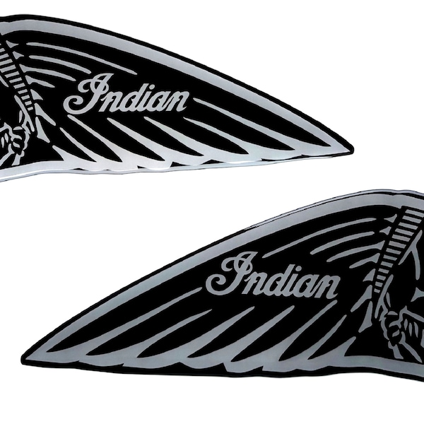 Lot de 2 pièces Autocollants bombés en résine silicone Indian Motorcycles logo vintage