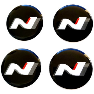 Set van 4 stuks.  N Center Wheel Caps-logo stickers met koepelvormige hars stickers Hyundai 20-80 mm