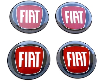 Set da 4 pz. Decalcomanie per adesivi a cupola in resina con logo Fiat Center Wheel Caps tr 30-80mm