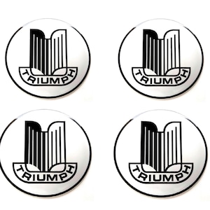 Lot de 4 pièces Stickers autocollants Triumph Center Wheel Caps en résine avec logo 20-80 mm