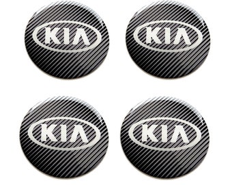 Set 4 Stück KIA Mitte Radkappen Logo gewölbte Aufkleber Abziehbilder J 30-80mm