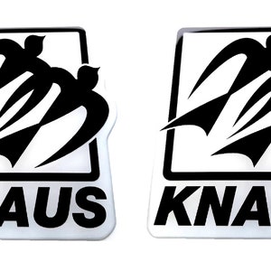 Set van 2 stuks. Knaus-stickers met harskoepelvormige stickers voor campers