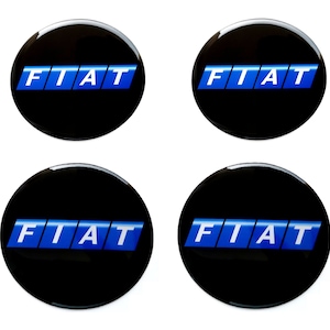 Set van 4 stuks. Fiat Center wieldoppen logo hars koepelvormige stickers stickers vintage retro 20-80 mm