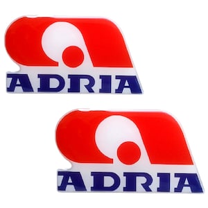 Set van 2 stuks. Adria Motorhome-logo stickers met koepelvormige hars