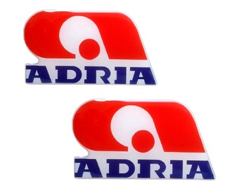 Set da 2 pz. Decalcomanie adesive a cupola in resina con logo Adria Motorhome