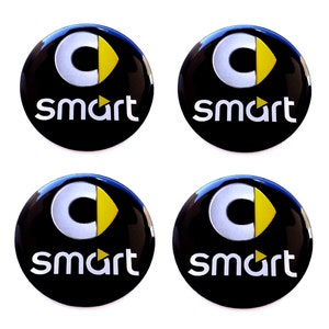 Set 4 Stück Smart Center Radkappen Logo gewölbte Aufkleber 20-80 mm
