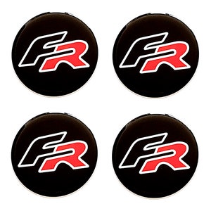 Set 4 Stück FR Logo Mitte Radkappen Kunstharz gewölbte Aufkleber Abziehbilder 20-80 mm