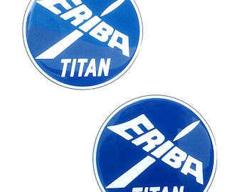 Set 2 Stk. Eriba Titan Motorhome Logo gewölbte Aufkleber aus Kunstharz Silikon Abziehbilder