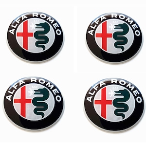 Set van 4 stuks. Alfa Romeo wieldoppen logo hars koepelvormige stickers stickers 20-80 mm