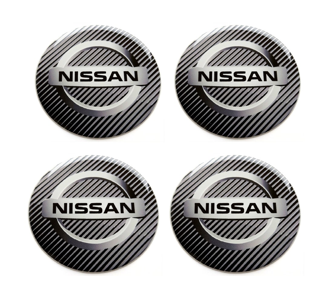Set of 4 Pcs. Nissan Center Wheel Caps Logo Resin Domed Stickers Decals
