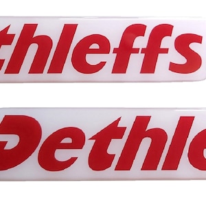 Set van 2 stuks. Dethleffs Camper-logo hars koepelvormige stickers stickers siliconen