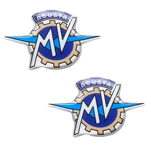 Set di 2 pezzi di adesivi in resina con logo moto MV Agusta
