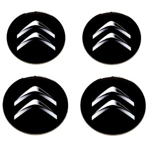 Set 4 Stück Citroen Center Radkappen Logo Kunstharz gewölbte Aufkleber Abziehbilder A 20-80 mm