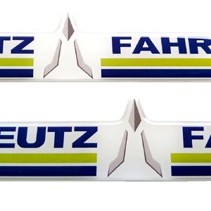 Zestaw 2 szt. Deutz Fahr żywiczne naklejki wypukłe z logo