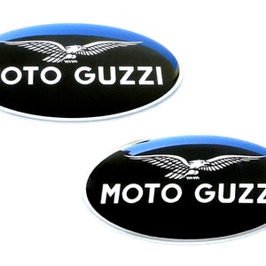 Lot de 2 pièces Stickers bombés en résine Moto Guzzi