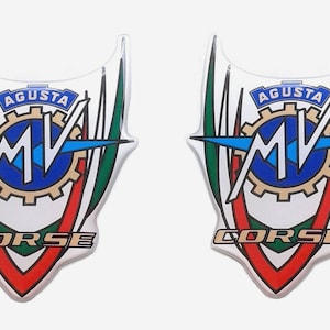 MV Agusta Corse, Resinkupolerade klistermärken: Logotyp, Moto, (Set om 2)