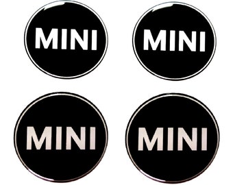 Set of 4 pcs. MINI Center Wheel Caps logo resin domed stickers decals 30-80mm