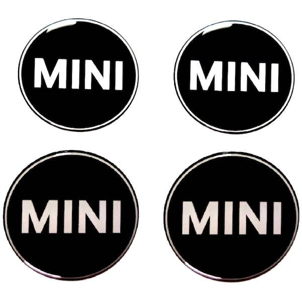 Set of 4 pcs. MINI Center Wheel Caps logo resin domed stickers decals 30-80mm