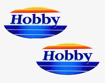 Set van 2 stuks. Hobby Camper-logo hars koepelvormige stickers stickers