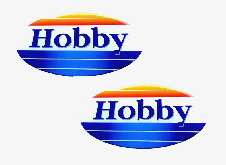 Set van 2 stuks. Hobby Camper-logo hars koepelvormige stickers stickers afbeelding 1