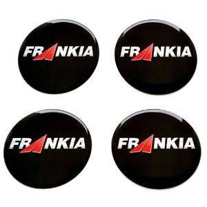 Set di 4 pezzi Frankia Motorhome Center Wheel Caps logo adesivi in resina a cupola decalcomanie 20-80 mm