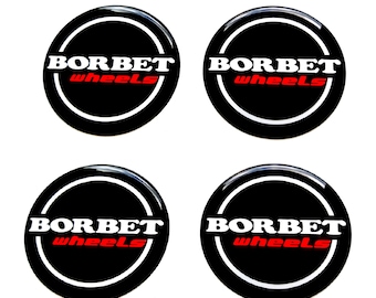 Set van 4 stuks. Borbet Wheels Center Wheel Caps logo hars koepelvormige stickers stickers 30-80 mm