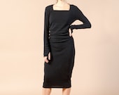 Black Cashmere Dress, Long Sleeve Cashmere Dress, Knit Midi Dress, Womens  Sweater Dress, Lavender Cashmere Sweater Dress, Little Black Dress - Etsy