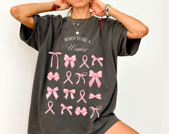 CUSTOM - Breast Cancer Tee - Comfort Colors T-Shirt, Coquette Support Cancer Awareness Shirt, Gift for Breast Cancer Patient
