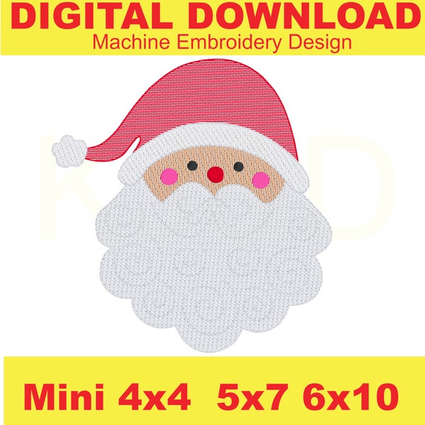 Santa Swirly Beard Sketch Machine Embroidery Design