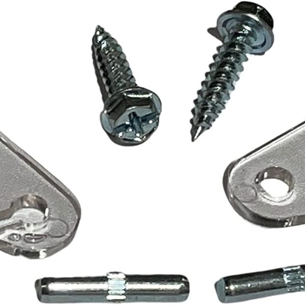 Clear Mini Blind Hold-Downs , Hook Style with PINS and Screws Qty 1 pair
