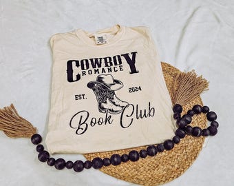 Cowboy Romance Book Club T-shirt| Book T-shirt| Book Club| Cowboy Romance| Vinyl T-shirt| Cozy Bookish Apparel|