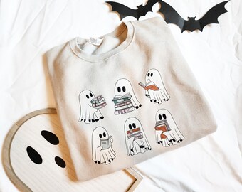 Ghost Reading Sweatshirt- Halloween Book Sweatshirt