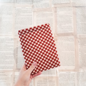 Kindle Paperwhite Sleeve- Orange Checkered Padded Kindle Sleeve- Book Sleeve- Oasis Sleeve- Scribe Sleeve