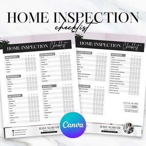 Home Inspection Checklist Canva Template Home Seller Home Inspection Checklist Template for Realtor Printable Pre-Inspection Checklist