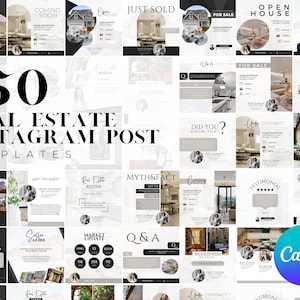 150 Real Estate Instagram Post Templates for Canva (Digital Download)