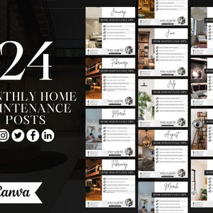 Realtor Home Maintenance Instagram Post Templates (Canva Editable)