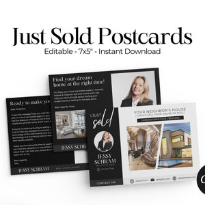 Nur Verkauft Postkarten Vorlagen Luxusimmobilie Nur Verkauft Postkarte Canva Vorlagen Makler Schwarz Nur Verkauft Postkarten