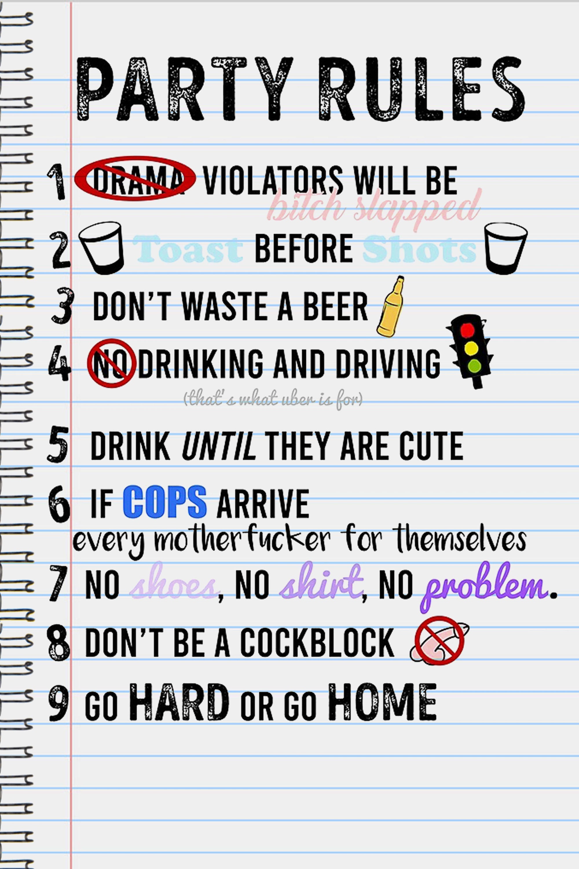 Funny Party Rule List Etsy