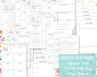Bible Study Printable | Verse and Scripture Mapping Guide | SOAP Bible Study Method | Sermon Notes | Faith Prayer Binder and Planner