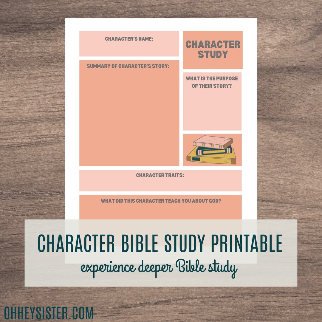 Printable Character Study in Depth Bible Study, Quiet Time Guide Bible