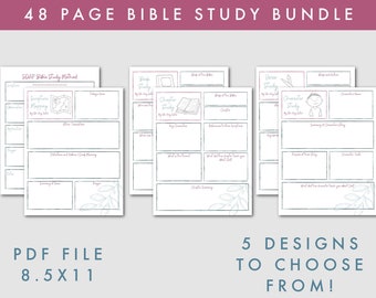 Bible Study Printable, Prayer Journal, Bible Journaling, Daily Bible Planner, Sermon Notes, Faith Planner Binder, Verse Mapping SOAP Guide