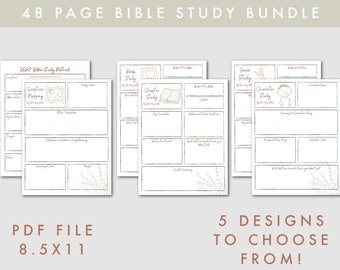Bible Study Printable, Prayer Journal, Bible Journaling, Daily Bible Planner, Sermon Notes, Faith Planner Binder, Verse Mapping SOAP Guide
