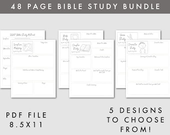 Bible Study Printable, Prayer Journal, Bible Journaling, Daily Bible Planner, Sermon Notes, Faith Planner Binder, Verse Mapping SOAP Guide