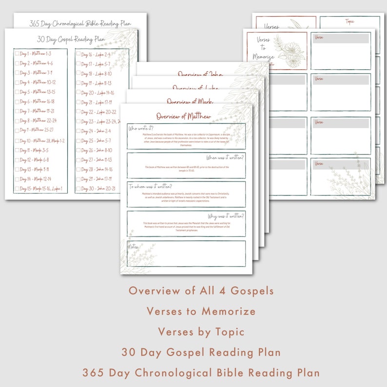 Daily Scripture Planner Bible Study Printable, Prayer Journal, Bible Journaling, Daily Bible ...