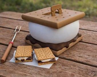 Organizador de s'mores impreso en 3D: perfecto para disfrutar de una deliciosa comida al aire libre.