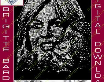 Brigitte Barbot holds Chimpanzee SS6 Rhinestone Portrait Bling SVG Digital Download,Rhinestone Design for cricut, silhouette cameo, plotter