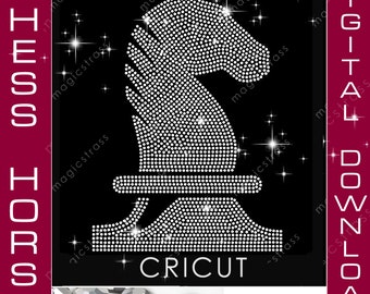 SCHACHPFERD SS6 Hotfix Strass Bling Crystal Diamond Instant Digital Download, Svg, Eps, Dxf, PLT, Studio, Strass Cricut Vorlage