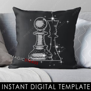 CHESS PAWN and ROOK SS6 Rhinestone Bling Crystal Diamond Instant Digital Download, svg, eps, dxf, plt, studio, Rhinestone Cricut Template